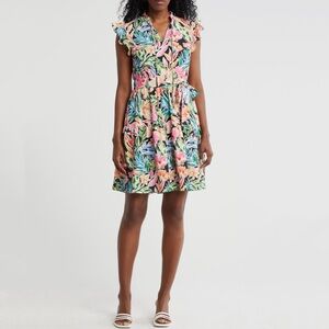 Julia Jordan Ruffle Tie Waist Dress